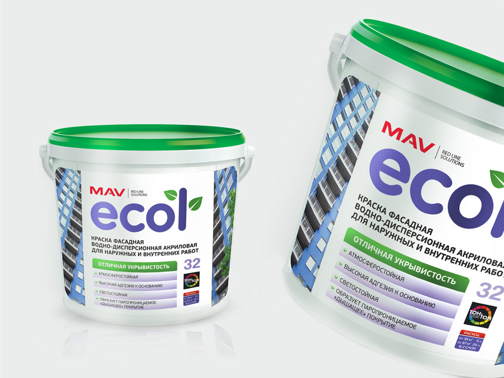 Этикетка для фасадной краски ECOL